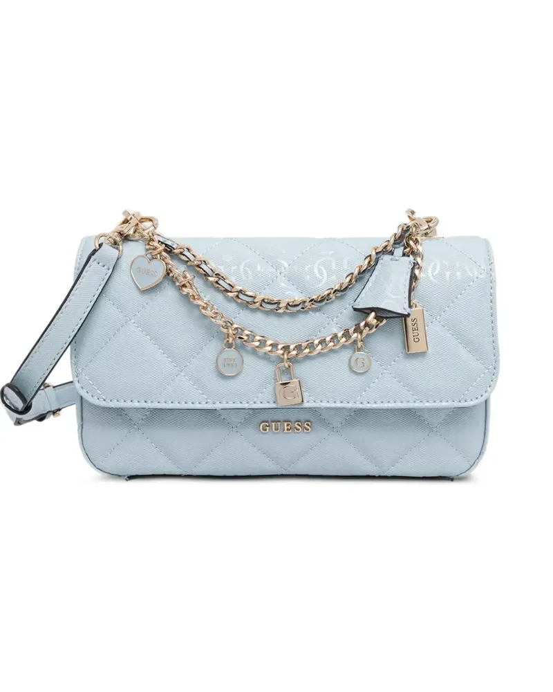 Guess Libby quilted charm-detail shoulder bag - Blau Blau