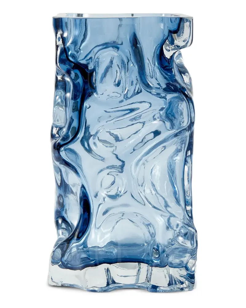 POLSPOTTEN Skulpturale Vase aus Glas - Blau Blau