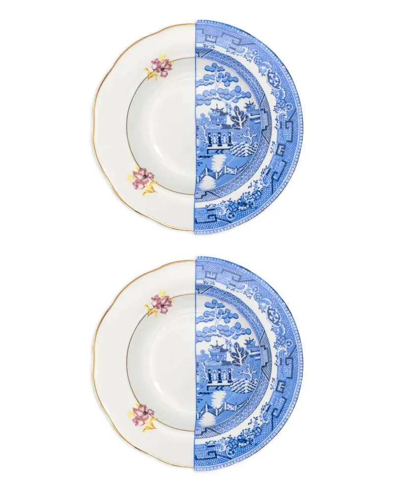 Seletti floral-patterned plate - Weiß Weiß