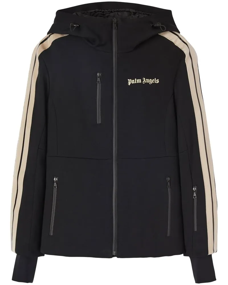 Palm Angels Skijacke mit Logo-Print - Schwarz Schwarz