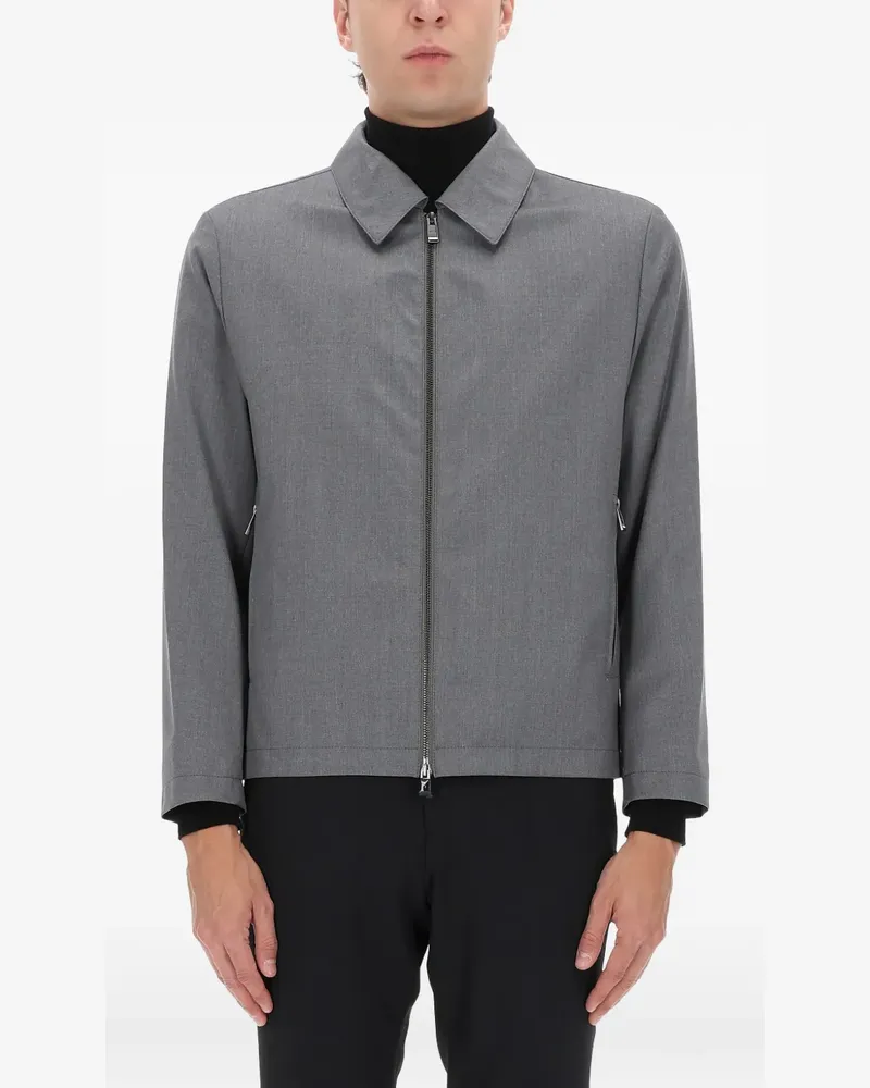 HUGO BOSS Schurwolljacke mit Reißverschluss - Grau Grau