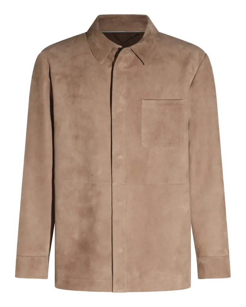 Canali Wildlederjacke mit Brusttaschen - Nude Nude