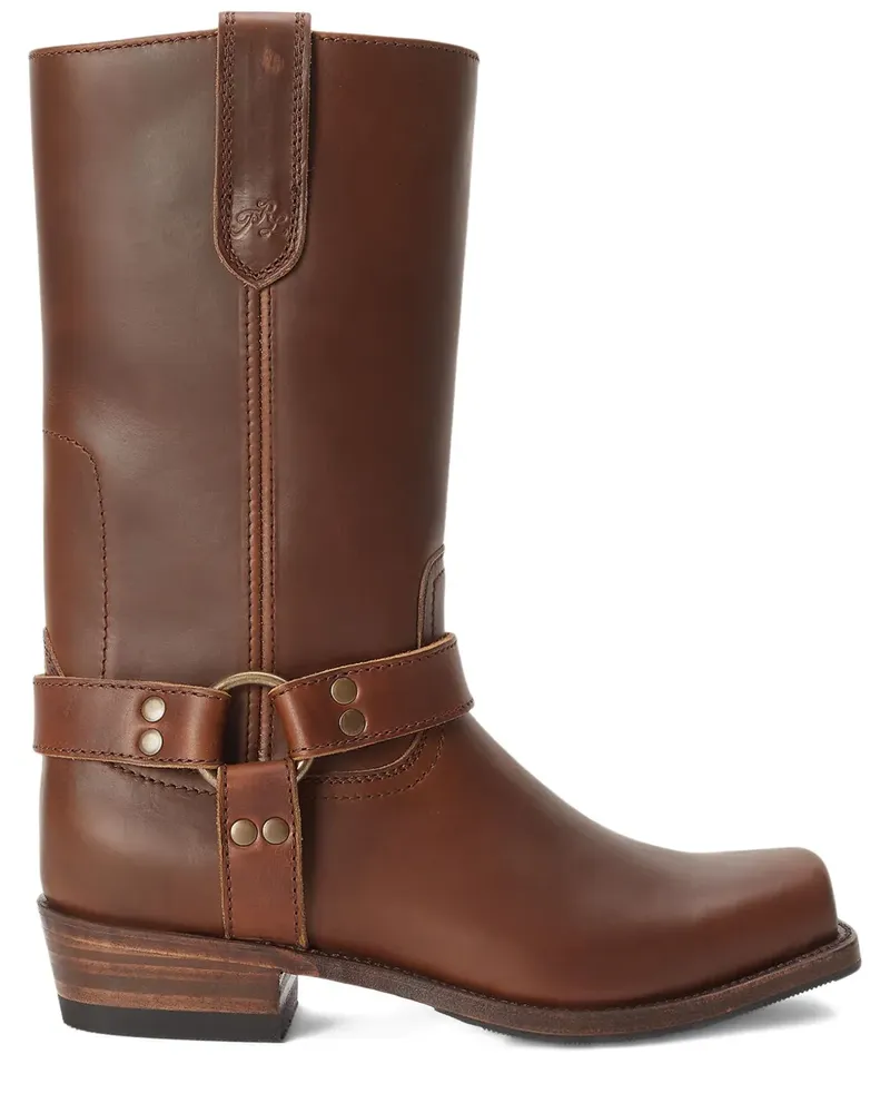 Ralph Lauren Bikerstiefel aus Leder - Braun Braun
