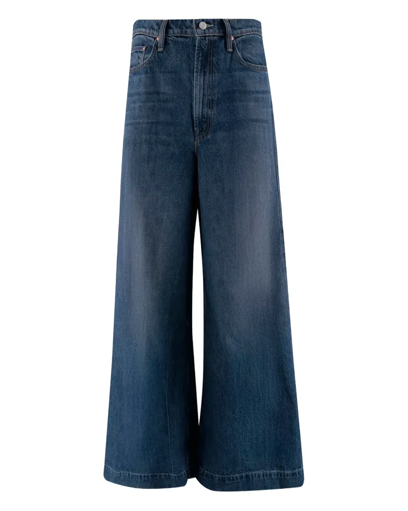 Mother Jeans mit weitem Bein - Blau Blau