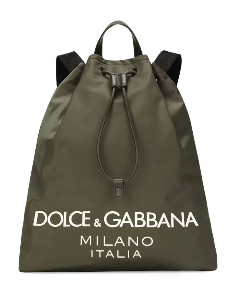 Dolce & Gabbana Rucksack mit Logo-Stempel - Grün Grün