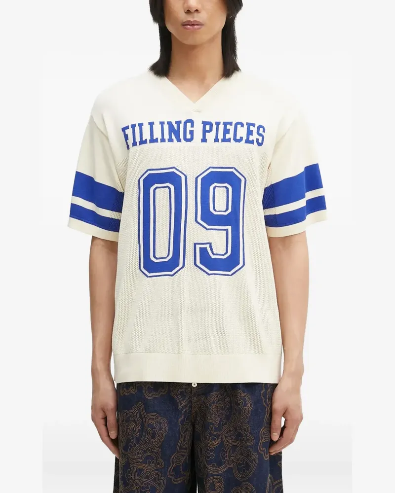 Filling Pieces T-Shirt mit V-Ausschnitt - Weiß Weiß