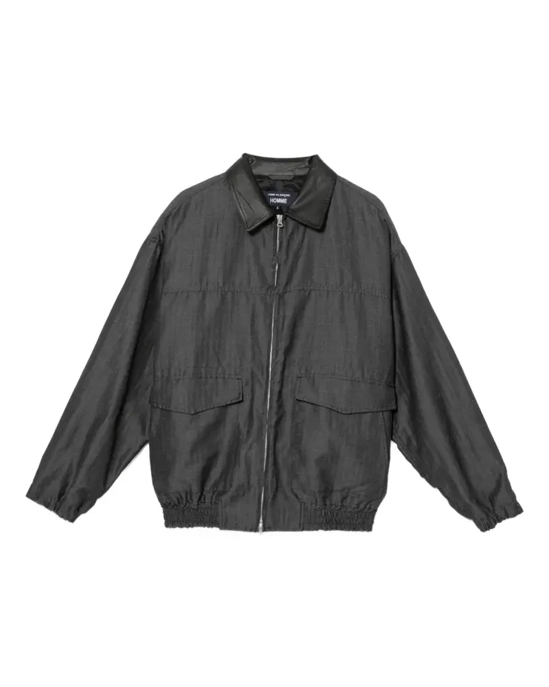 Comme des Garçons Jacke mit Lederkragen - Schwarz Schwarz