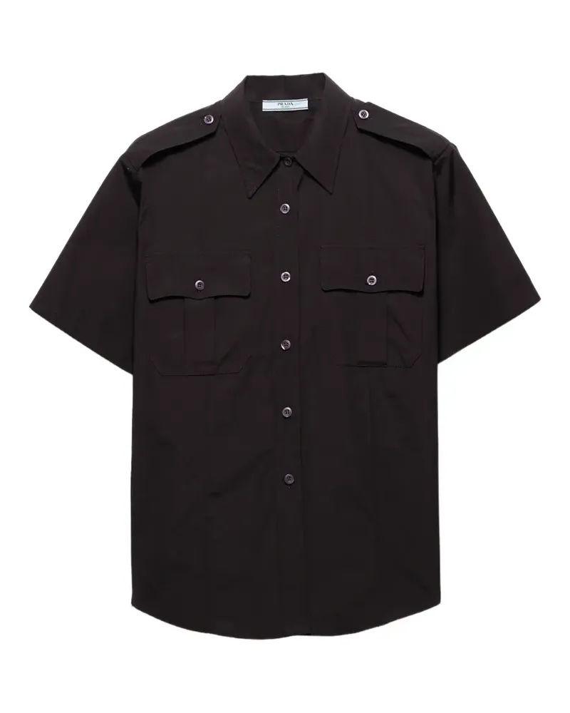 Prada short-sleeved poplin shirt - Schwarz Schwarz
