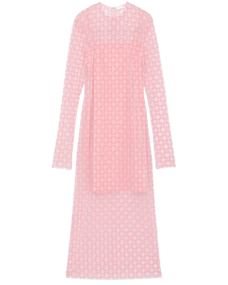 Givenchy Midikleid mit beflocktem Logo - Rosa Rosa