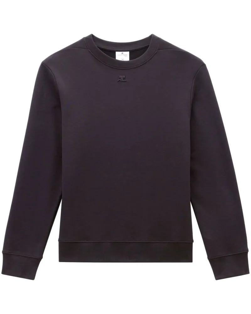 Courrèges Fleece-Sweatshirt mit Logo-Stickerei - Schwarz Schwarz