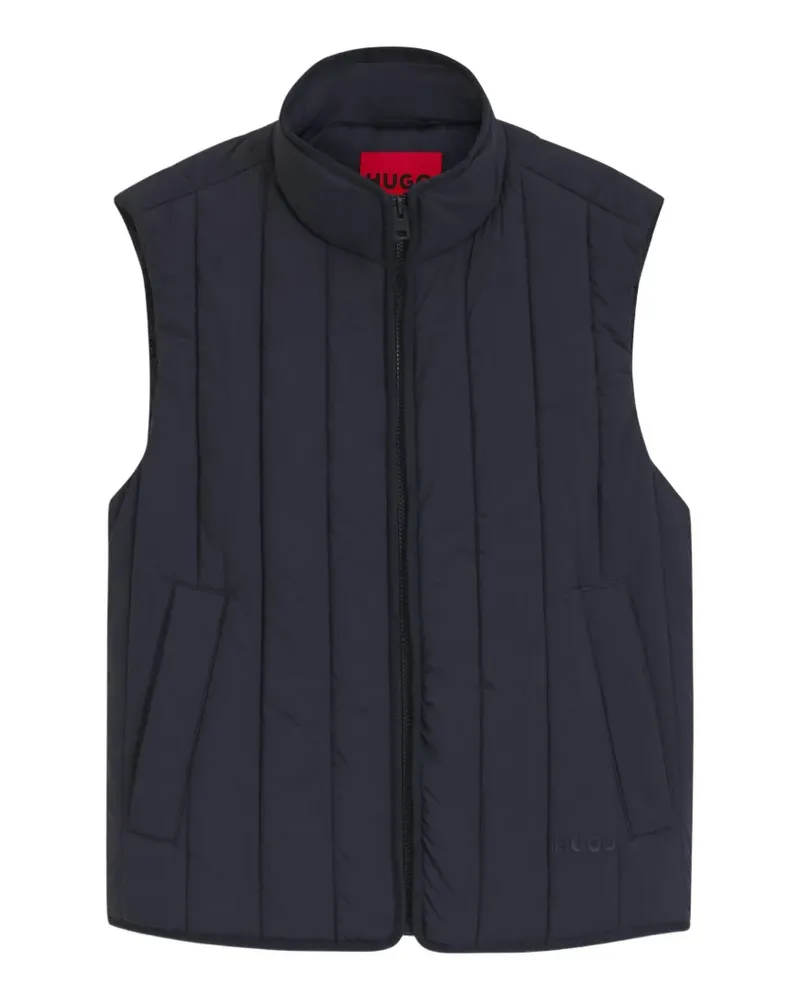 HUGO BOSS logo-patch quilted gilet - Blau Blau