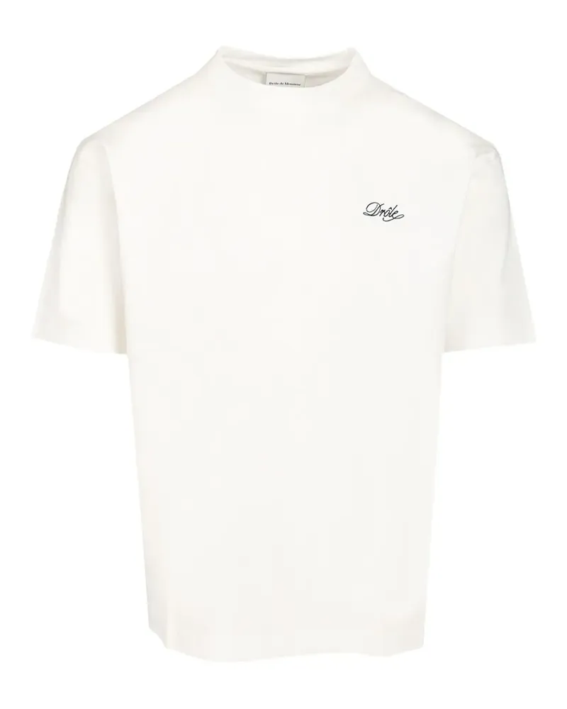 Drôle de Monsieur Drôle Belissima logo-embroidered T-shirt - Weiß Weiß