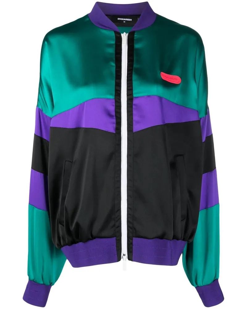 Dsquared2 Bomberjacke in Colour-Block-Optik - Grün Grün