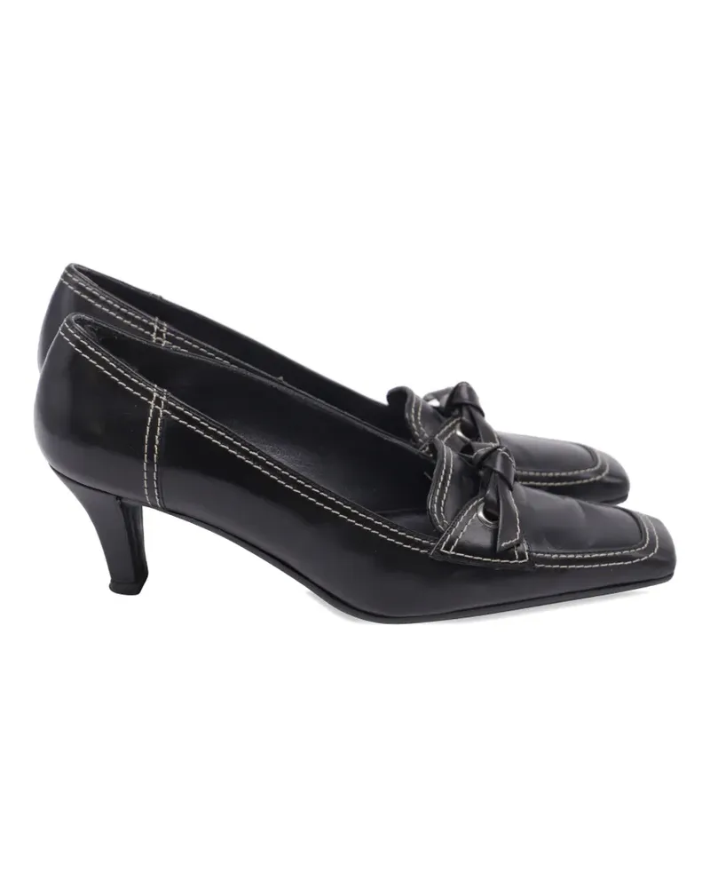 Stuart Weitzman bow square-toe heeled pumps - Schwarz Schwarz