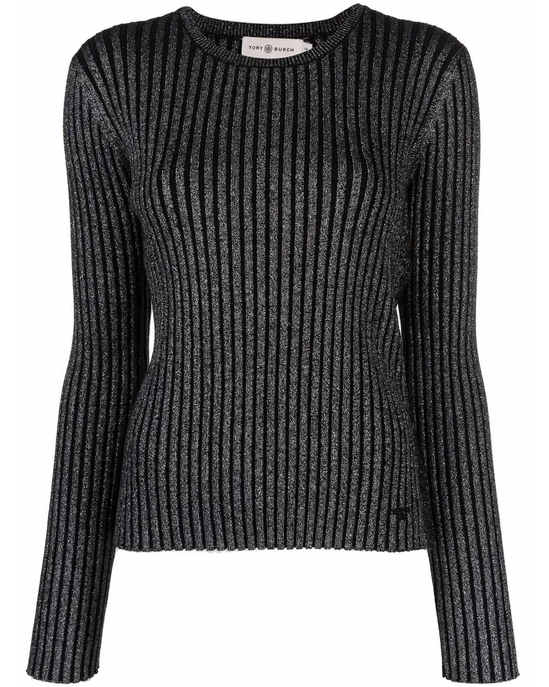 Tory Burch Geripptes Strickoberteil - Schwarz Schwarz