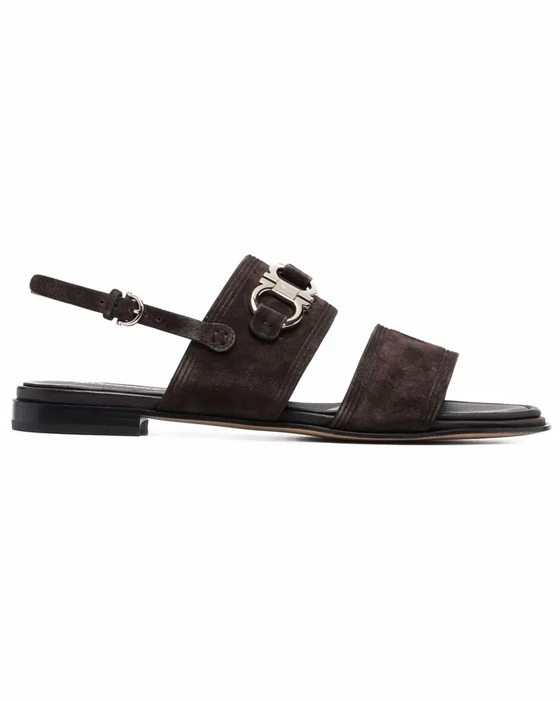 Ferragamo Sandalen mit Gancini-Schild - Braun Braun