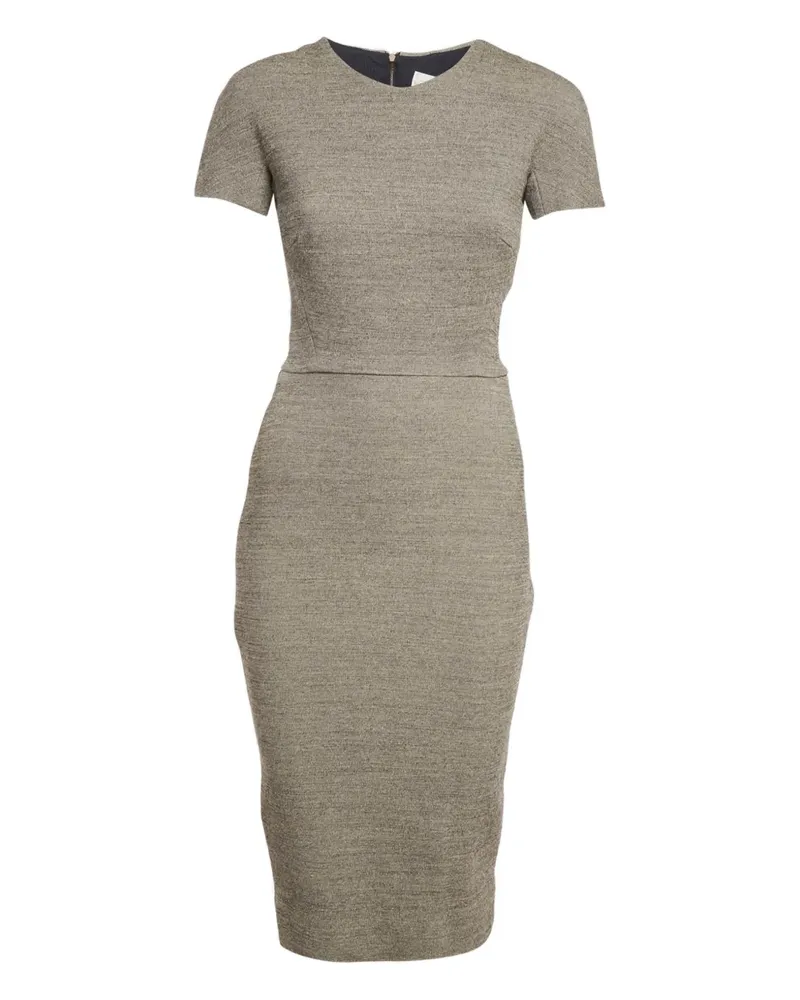 Victoria Beckham short-sleeved wool midi dress - Nude Nude
