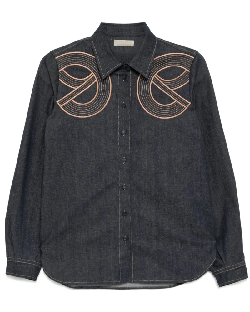 Elie Saab Klassisches Jeanshemd - Blau Blau