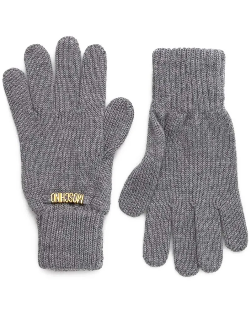 Moschino Handschuhe mit Logo - Grau Grau