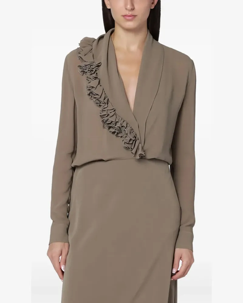 Alberta Ferretti ruffled blouse - Braun Braun