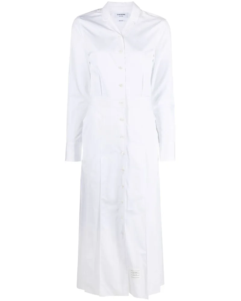 Thom Browne Hemdkleid mit Falten - Weiß Weiß