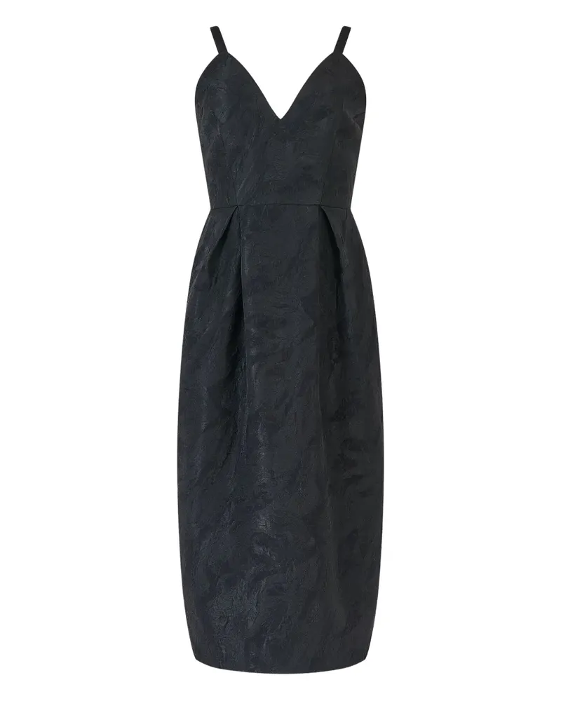 Rosie Assoulin Tulpen-Midikleid aus strukturiertem Jacquard - Schwarz Schwarz