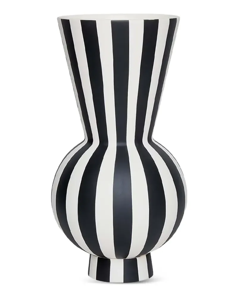 oyoy Gestreifte Vase - Schwarz Schwarz