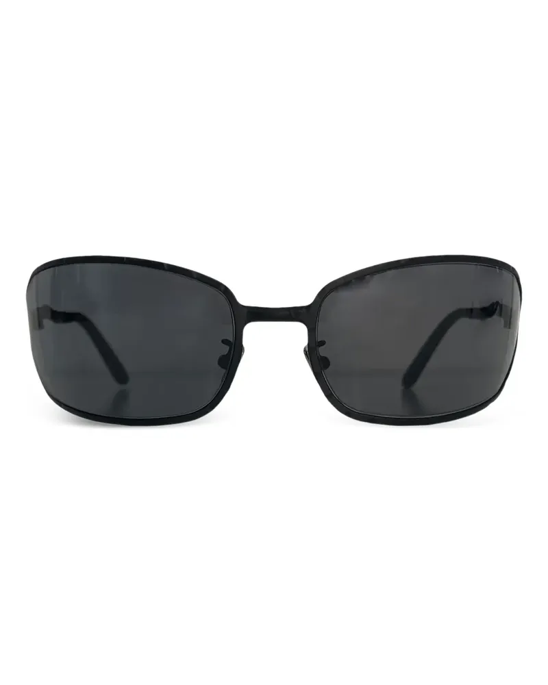 KUBORAUM Mask H30 Sonnenbrille mit geometrischem Gestell - Schwarz Schwarz