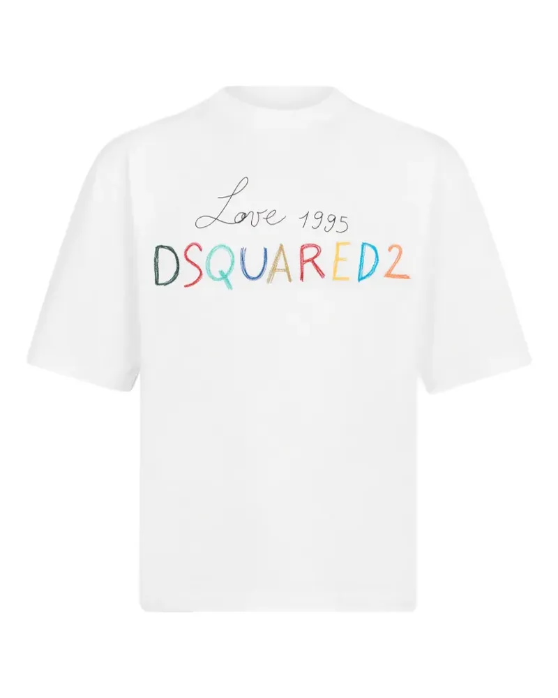 Dsquared2 Besticktes 1995 T-Shirt - Weiß Weiß