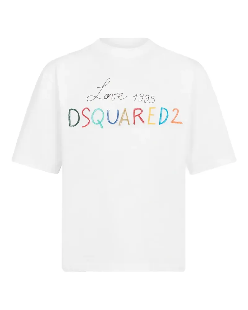 Dsquared2 Besticktes 1995 T-Shirt - Weiß Weiß