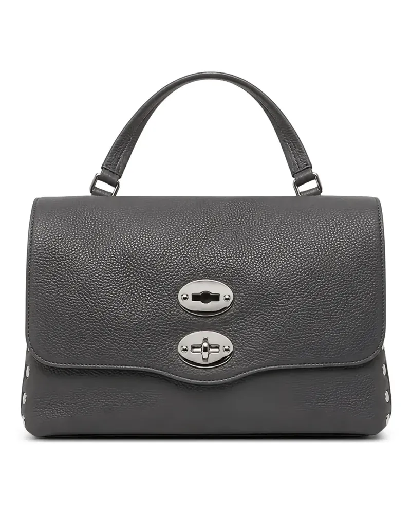 Zanellato Mini Postina Tote Bag aus gekörntem Leder - Grau Grau