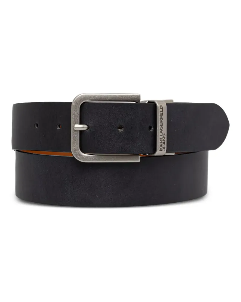Karl Lagerfeld logo-engraved reversible belt - Schwarz Schwarz