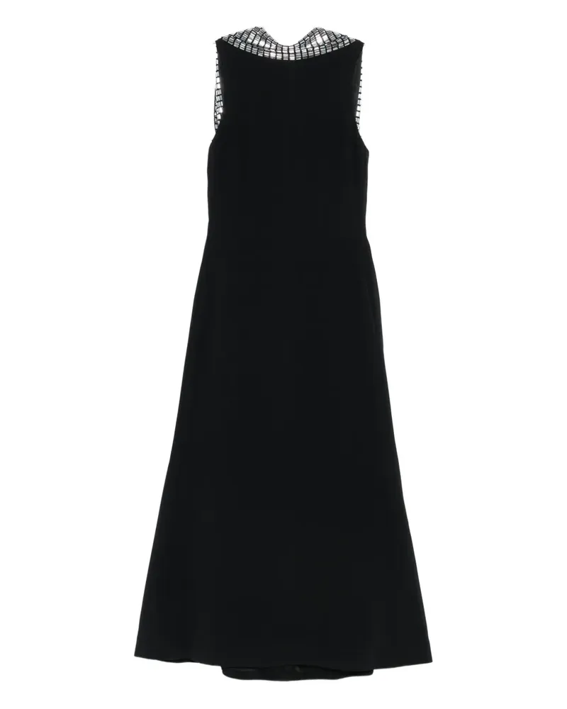 David Koma Midikleid mit verziertem Kragen - Schwarz Schwarz