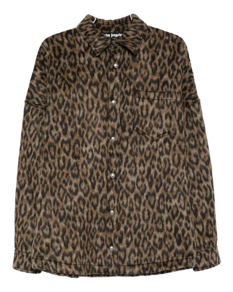 Palm Angels Hemdjacke mit Leoparden-Print - Braun Braun