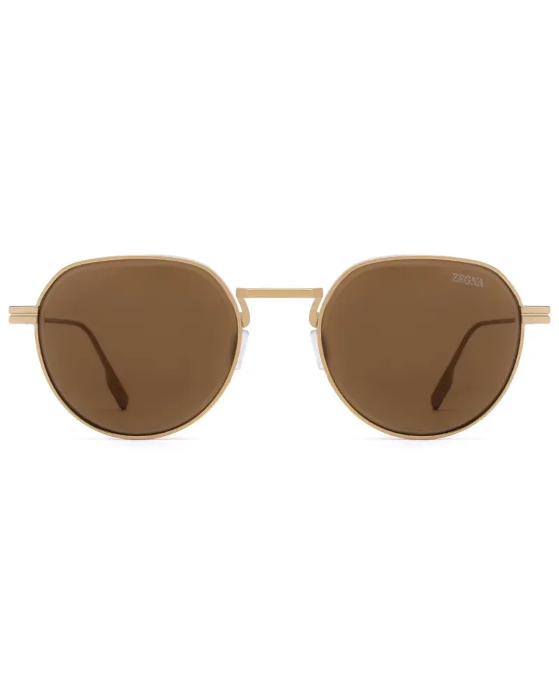 Ermenegildo Zegna Sonnenbrille mit rundem Gestell - Gold Gold
