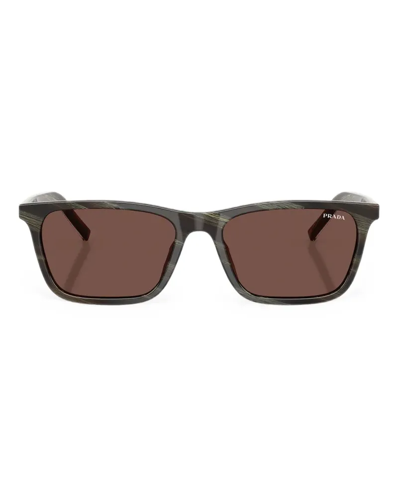 Prada Sonnenbrille mit eckigem Gestell - Braun Braun