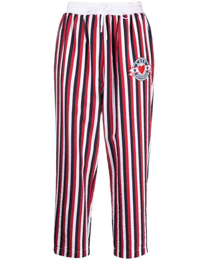 Moschino Gestreifte Hose mit Kordelzug - Weiß Weiß