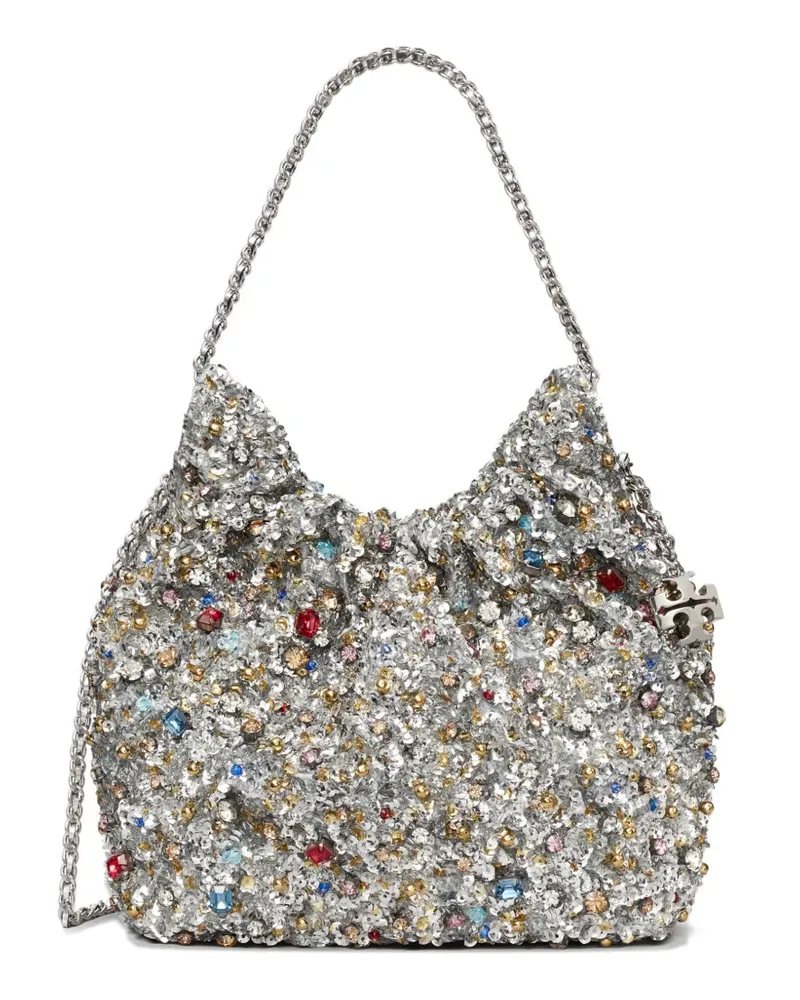 Tory Burch mini Fleming embellished bag - Silber Silber