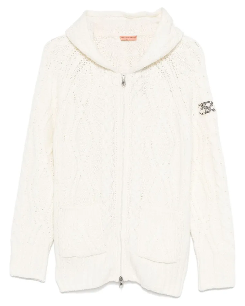 Ermanno Scervino Cardigan mit Zopfmuster - Weiß Weiß