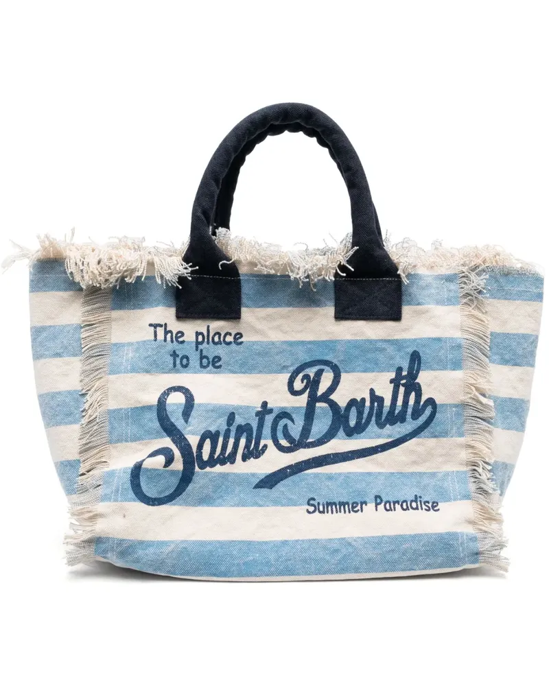 MC2 Saint Barth Gestreifte Vanity Strandtasche - Blau Blau