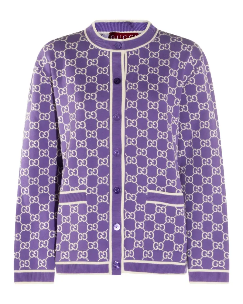 Gucci monogram pocket cotton cardigan - Violett Violett