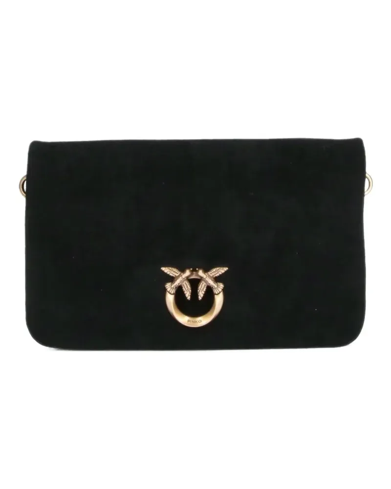 Pinko Love Birds Schultertasche mit Schnalle - Schwarz Schwarz