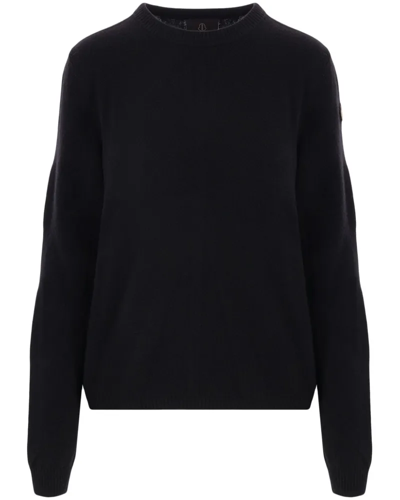 Moncler Pullover mit aufgesticktem Logo - Schwarz Schwarz