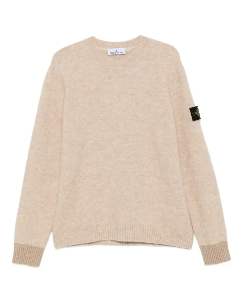 Stone Island logo-patch long-sleeve sweater - Nude Nude