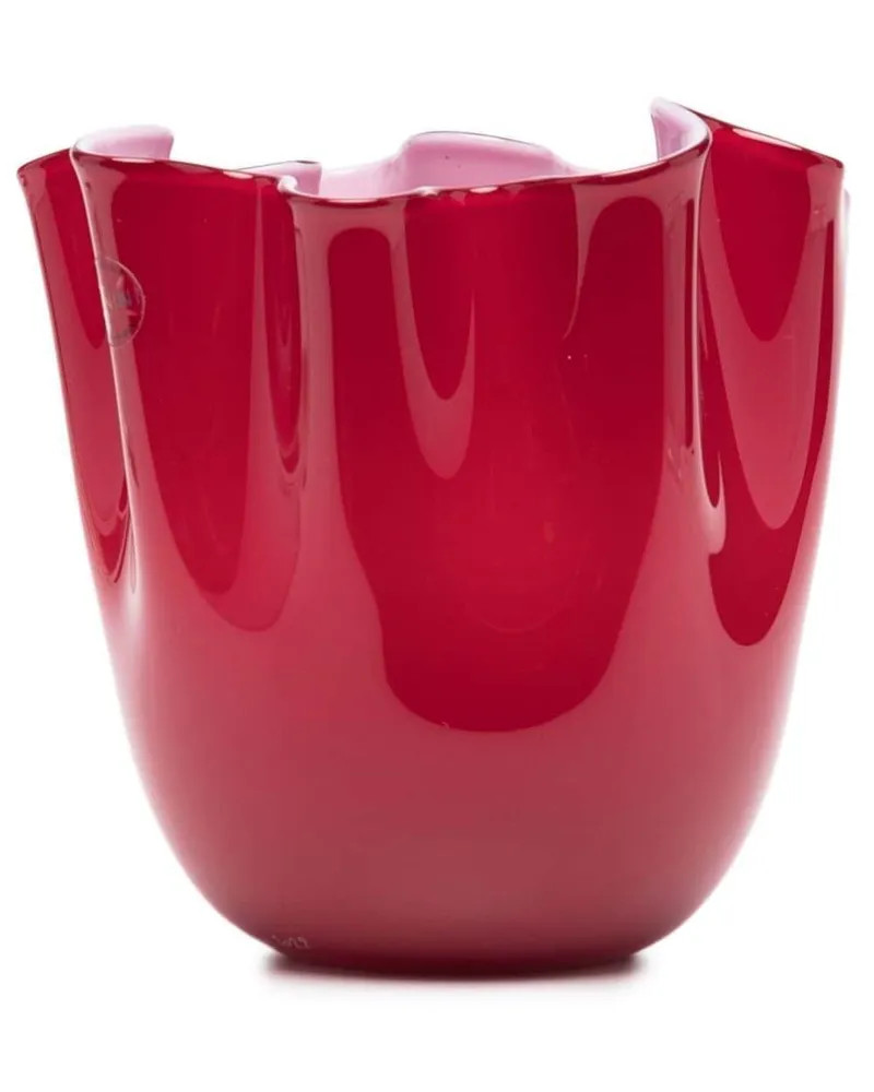 Drapierte Keramikvase - Rot