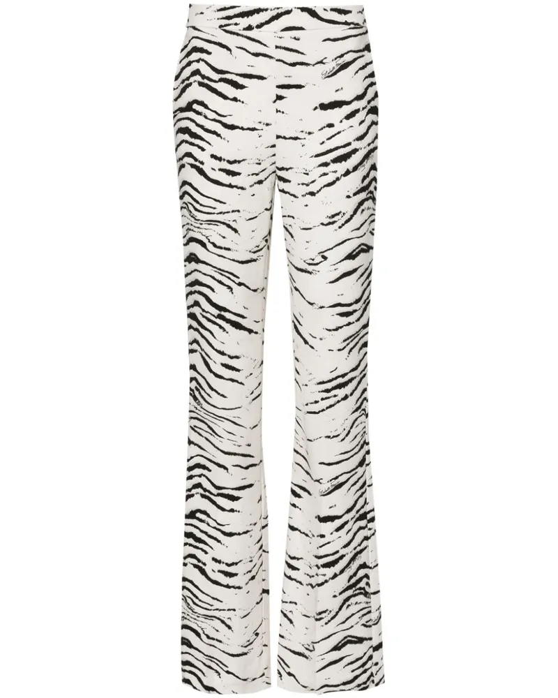 Elisabetta Franchi Schlaghose mit Zebra-Print Schwarz