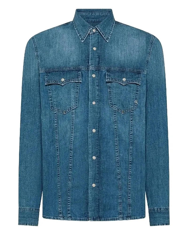 Cycle Hemd mit Brusttasche - Blau Blau