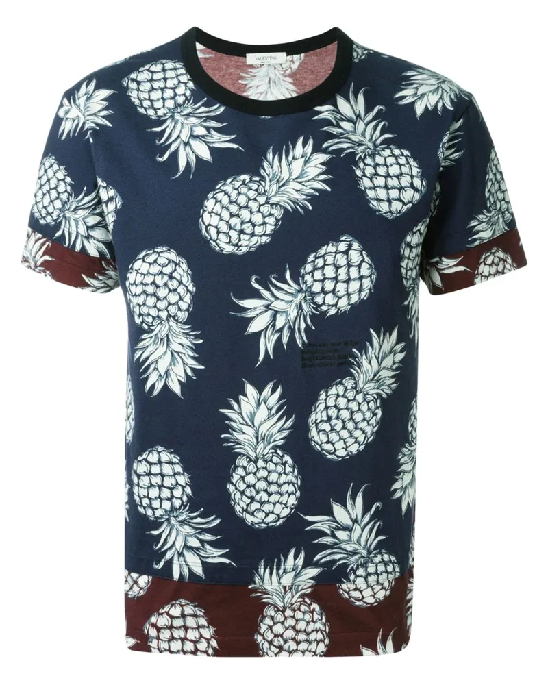 Valentino Garavani T-Shirt mit Ananas-Print - Blau Blau