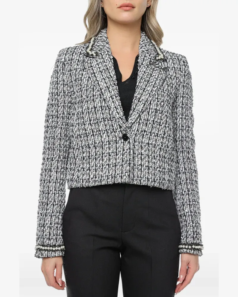 Karl Lagerfeld embellished bouclé jacket - Weiß Weiß