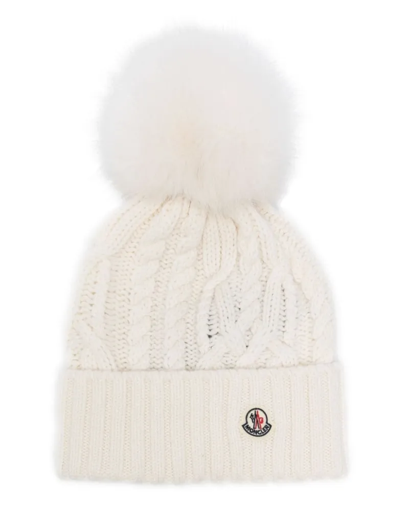 Moncler Gestrickte Bommelmütze - Weiß Weiß